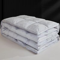 Couette luxueuse en duvet de canard blanc toutes saisons, taille Queen, hypoallergénique, écologique, tissu anti-duvet en coton 300TC