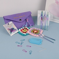 Kit d'aiguilles à crochet en titane arc-en-ciel pour le tricot manuel DIY, marqueurs de mailles, accessoires pour aiguilles à fil, pour la confection d'Amigurumi, de chapeaux et de chaussettes