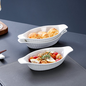 MIXWARES <span class=keywords><strong>Mini</strong></span> <span class=keywords><strong>plat</strong></span> de cuisson individuel en céramique <span class=keywords><strong>à</strong></span> double anse pour riz <span class=keywords><strong>gratin</strong></span>é au fromage, durable et antiadhésif - Product Image 1