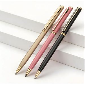 Stylo bille métallique de luxe en gros, stylo signature fin de haute qualité avec logo personnalisé, idéal pour les cadeaux d'événements d'entreprise - Product Image 4