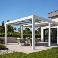 Auvent en verre sur mesure pour toit plat, véranda, côtés ouverts, structure en aluminium, pour jardin, terrasse, patio, ODM OEM