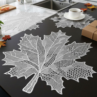 Ensemble de sets de table et de dessous-de-plat classiques en argent, feuilles en PVC, lavables, antidérapants, en vinyle, pour les tables à manger, pour les mariages, en plastique