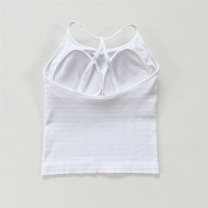 Nuevo Top Deportivo Halter con Tirantes Finos y Espalda Cruzada <span class=keywords><strong>para</strong></span> Mujer - Ropa Exterior Fija <span class=keywords><strong>para</strong></span> Yoga y Fitness Asana - Product Image 4