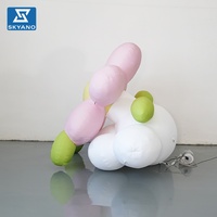 Modèle gonflable personnalisé Nuage Rose et Fleur, Décoration florale gonflable pour événements en plein air sur toit et publicité commerciale