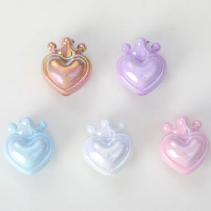 Solide coloré UV couronne amour trou droit perles acryliques en vrac pour bricolage téléphone chaîne collier accessoires - Product Image 4
