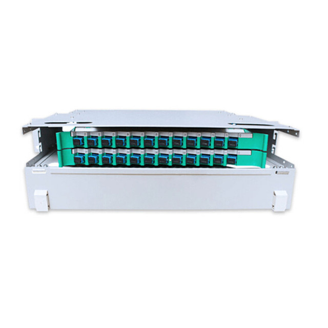 19 Inch 24 Cores ODF Optical Termination Box FTTH Fiber Optic Distribution Frame