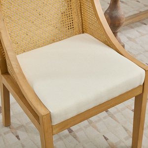 Chaise de salle à manger en rotin tressé avec structure en bois massif - Product Image 5