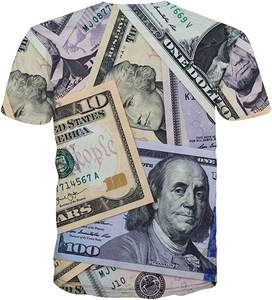 Fitspi 100 <span class=keywords><strong>Dollar</strong></span> Bill Money Camisas para hombres Mujeres Niños Camiseta de manga corta unisex - Product Image 2