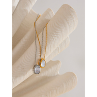 JINYOU-Collier en Acier Inoxydable 272 avec Pendentif en Pierre Naturelle pour Femme, Collier Élégant en Métal, Bijoux Exquis, Cadeau