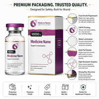 Boîte d'emballage personnalisée pour flacons de médicaments, carton pliable pharmaceutique, gaufrage, logo en feuille d'or, emballage de bouteilles, vente en gros