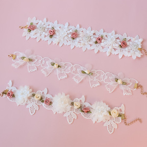 Nouveau collier élégant en dentelle pour <span class=keywords><strong>chat</strong></span> et chiot, collier en dentelle blanche avec nœud mignon, nouveaux costumes de princesse pour <span class=keywords><strong>chat</strong></span> <span class=keywords><strong>à</strong></span> la mode - Product Image 3