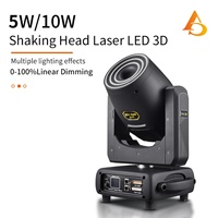Projecteur laser à tête mobile 5W 10W, animation RGB 3-en-1 LED 3D, vente en gros