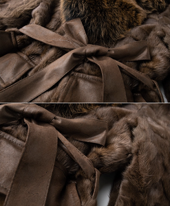 <span class=keywords><strong>Cappotto</strong></span> in Vera Pelliccia FMY con Collo in <span class=keywords><strong>Visone</strong></span> Patchwork per <span class=keywords><strong>Donna</strong></span> Invernale Ispessito Lunghezza Media <span class=keywords><strong>Cappotto</strong></span> Nobile 67889 - Product Image 6