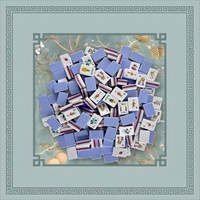 Tapis de Mahjong de Luxe Premium avec un Design Botanique Élégant, Surface de Jeu Lisse et Silencieuse pour les Jeux de Poker et de Mahjong