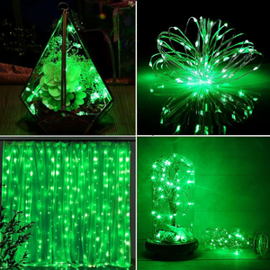 Vente en gros 20m200LED vert clair fil de cuivre solaire guirlandes lumineuses IP65 étanche 8 modes lumière solaire de Noël en plein air - Product Image 2
