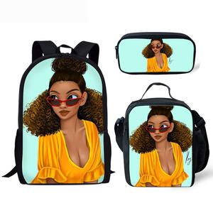 Dropship Black Girl Magic African American School Bags for Girls zaino con Lunch Box e astuccio 3 pz/set borse da scuola - Product Image 3