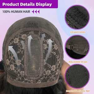 Perruque Courte Bob Bouclée Naturelle Noire avec Frange, Dentelle HD 4x1, Densité 210%, Cheveux Humains Remy 100%, Fermeture Sans Colle - Product Image 3