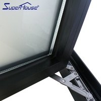 Fenêtre à battant en aluminium certifiée Floride, résistante aux ouragans, avec verrouillage multipoints, verre Low-e, coupe-vent, étanche, isolation thermique, pour villa