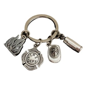New Fire Extinguisher Flame Fire Hat Fire Axe <strong>Key</strong> Chain <strong>Fireman</strong> Gift <strong>Key</strong> Chain Pendant - Product Image 3