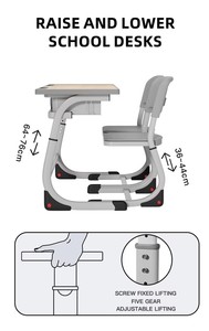 Meubles <span class=keywords><strong>de</strong></span> classe à hauteur réglable avec support métallique, bureaux doubles et chaises, pour usage <span class=keywords><strong>scolaire</strong></span> et commercial, formation/renforcement <span class=keywords><strong>scolaire</strong></span>, modèle <span class=keywords><strong>de</strong></span> vente en gros - Product Image 6