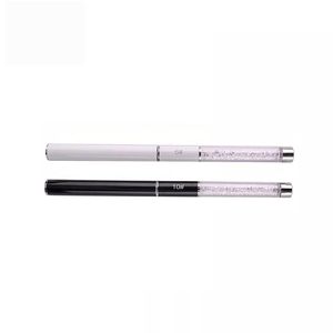 Pinceau à ongles en acrylique avec manche en métal et cristal, 100% poils de Kolinsky purs, OEM, pour poudre acrylique, manucure en salon - Product Image 1