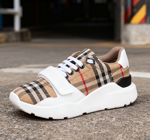 Venta al por mayor de fábrica de zapatos de hombre de marca de lujo con diseño clásico de rayas a cuadros, zapatos para caminar, zapatillas de tenis a la moda - Product Image 2