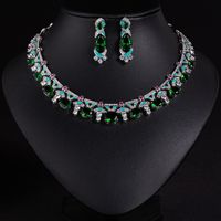 TIANSHE Ensemble collier et boucles d'oreilles haut de gamme transfrontalier, accessoires de luxe pour femme pour dîner et soirée