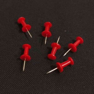 Red Thumbtacks 10 Mm Round Head Plastic <b>Pins</b> For General Use 100 Pieces - Product Image 2