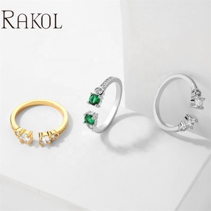 RAKOL RP5193 Bijoux de mode fille glacés Cubic Zirconia Cute Designer Bague réglable - Product Image 5