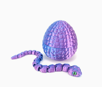 Jouet Serpent Articulé Imprimé en 3D avec Œuf de Dragon en PLA Soie, Serpent Flexible Anti-Stress, Cadeau Mystère, Boîte Mystère, Décoration