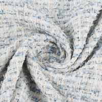 Nouveau tissu bouclé en polyester italien de luxe rose et bleu brillant pour vêtements, manteaux et sacs