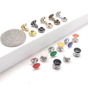 Remache de extremo cerrado <span class=keywords><strong>con</strong></span> doble capa de hierro de 5 mm, vástago de 2,2 mm, tamaños personalizados, color personalizado, para artesanía en cuero, bolsos, calzado y prendas de vestir - Product Image 2