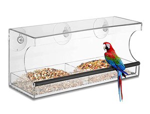 Cửa sổ bằng chứng sóc Acrylic cửa sổ chim ăn cho ngoài trời chim trung chuyển với cốc hút mạnh mẽ và khay hạt giống cửa sổ - Product Image 4