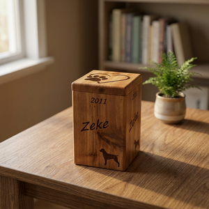 American Style Eco-Friendly Wooden Cremation Urn for Adults Customizable <b>Memorial</b> Ashes <b>Keepsake</b> with Durable Natural Finish - Product Image 2