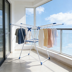 Séchoir à linge <span class=keywords><strong>pliable</strong></span>, gain de place, pour intérieur/extérieur, balcon, sur pied, robuste, certifié CE - Product Image 1
