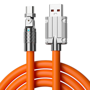 Cable de carga rápida giratorio de 120W 6A, línea de datos de silicona líquida USB para <span class=keywords><strong>Samsung</strong></span> para Xiaomi, Cable de carga rápida para juegos de ordenador - Product Image 1