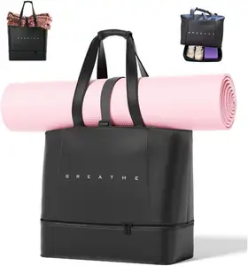Reusable Custom Logo Beach Mat Cloth Canvas Yoga Tote Bag with Yoga Mat Carrier