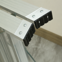 Échelle pliante double face en aluminium facile à monter, échelle à marches en aluminium pliable, 150 kg, vente en gros