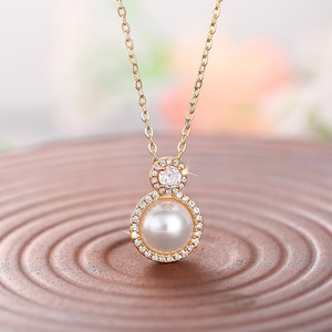 Collana con ciondolo rotondo per donna, gioielli semplici e alla moda, regalo per l'uso quotidiano - Product Image 4
