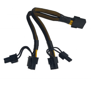 RY diskon besar 8 Pin perempuan ke Dual 8(6 + 2) Pin laki-laki kabel ekstensi daya lengan kepang 8pin ke Dual 6 2 kabel - Product Image 6