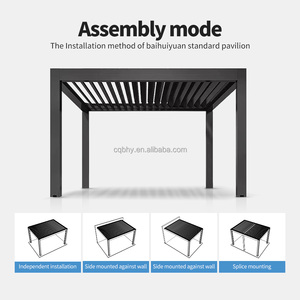 Thấp moq Giao hàng nhanh chóng 10x13 ft <span class=keywords><strong>Galaxy</strong></span> louvered ngoài trời pergola kho pergola với bột tráng khung - Product Image 4
