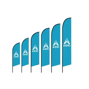 Outdoor Wind Flags Custom Promotional Beach Flag Kit With Ground Spike Teardrop Flags For Sale