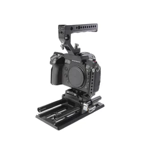 Professional Camera Cage For Panasonic Lumix S1/SR1 Quick Release Plate With 1/4 Thread ARRI Locating Holes Cold Shoe Mount.