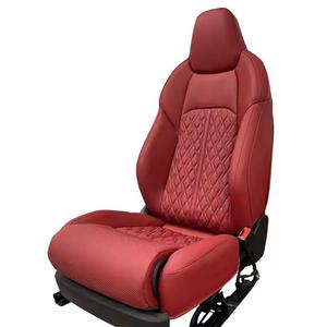 Siège de voiture électrique de luxe pour Audi - Cuir matelassé rouge et design sportif, amélioration du confort pour les trajets quotidiens et la conduite sur circuit - Product Image 1