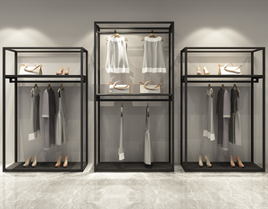 Stainless Steel Boutique Store <strong>Display</strong> Stand with Gold <strong>Clothing</strong> <strong>Rack</strong> <strong>Used</strong> <strong>Clothing</strong> <strong>Racks</strong> for Shopping Mall Sale - Product Image 4