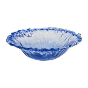 Grande Ciotola in Vetro Decorativa, Centrotavola Moderno con Effetto Sfumato Blu - Product Image 3