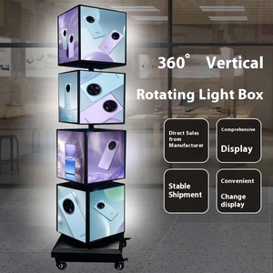 Sàn ngoài trời LED bảng hiển thị dọc hộp Đèn <span class=keywords><strong>menu</strong></span> biển quảng cáo treo di động dấu hiệu phát sáng cán xoay hiển thị trong nhà - Product Image 2