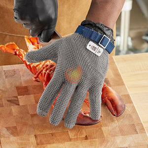 Gants <span class=keywords><strong>de</strong></span> protection en <span class=keywords><strong>maille</strong></span> d'acier pour boucher, résistants à la coupure - Product Image 6