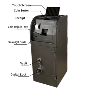 Máquina de Almacenamiento de Efectivo de 10.1 Pulgadas, Máquina de Recolección de Billetes, Máquina de Depósito y Conteo de Efectivo con Impresora de Recibos para Oficina - Product Image 4