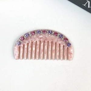 Peignes à cheveux personnalisés avec logo et couleurs, épaisseur 4 mm, avec strass, pour femmes, accessoires pour cheveux en gros - Product Image 4